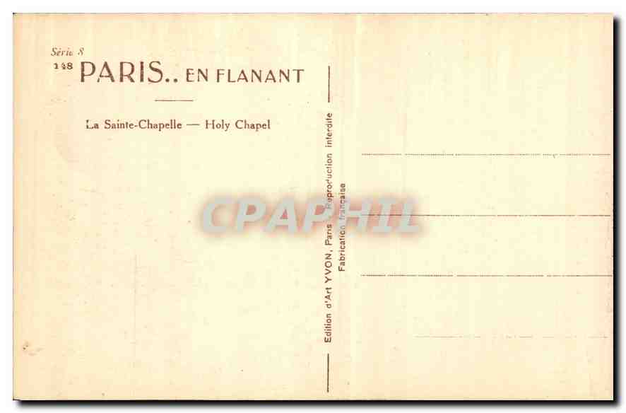 CPA Paris en flanant la Sainte Chapelle  — Rückseite