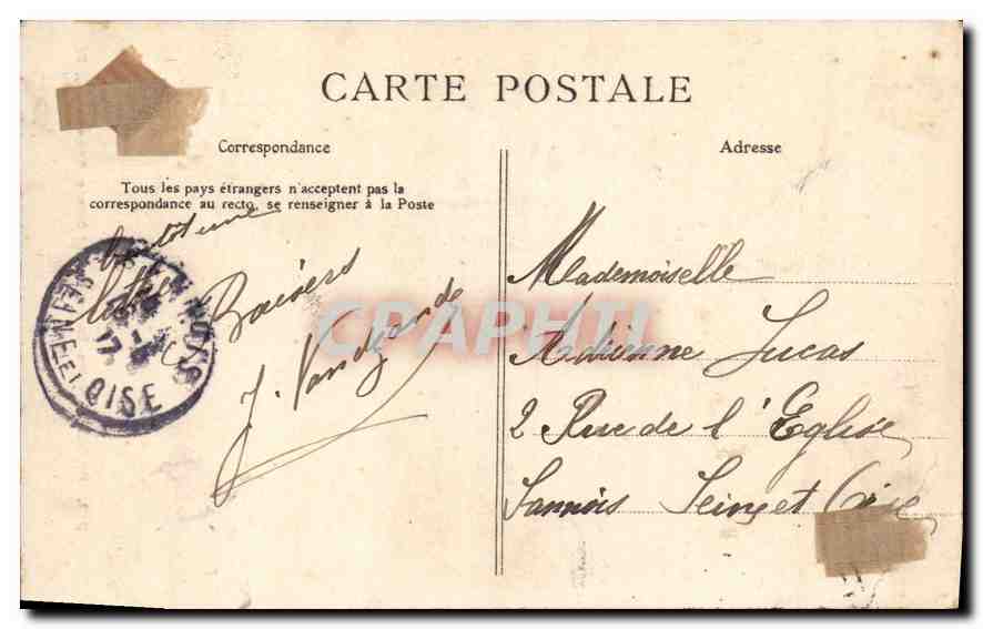 CPA Paris Notre Dame Portail Sainte Anne  — Verso
