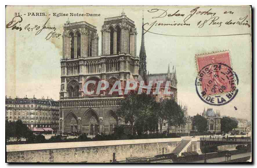 CPA Paris Eglise Notre Dame 