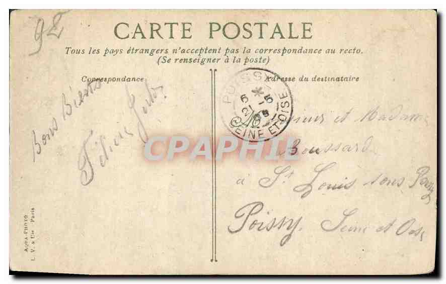 CPA Bois de Boulogne les Cascade  — Verso