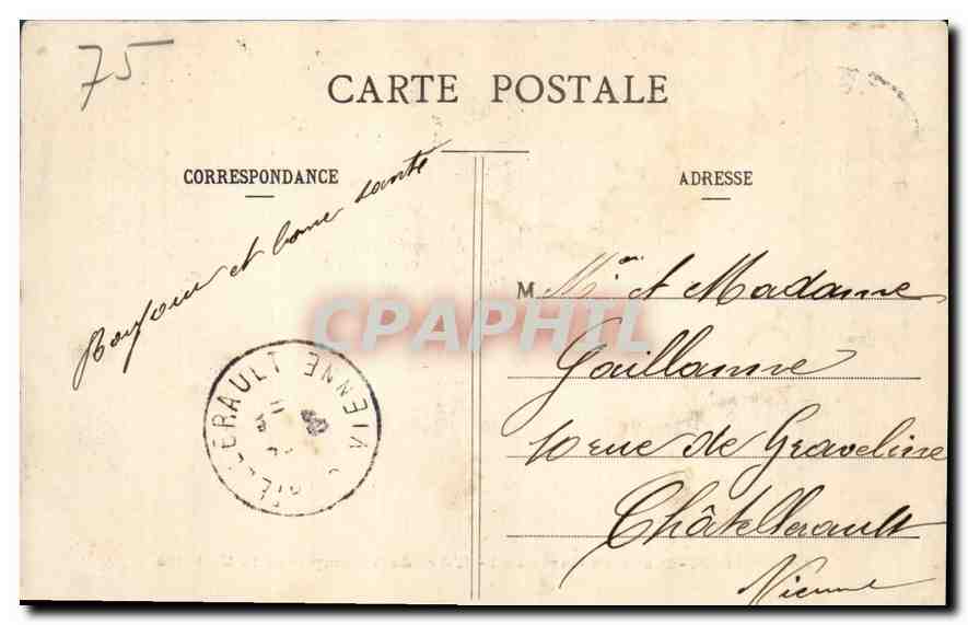 CPA Paris Place du Carrousel l'Arc de Triomphe de la Victoire  — Rückseite