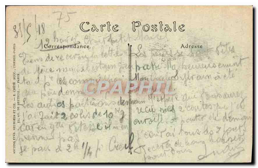 CPA Paris l'Arc de Triomphe du Carrousel  — Rückseite