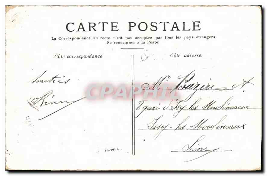 CPA Paris l'Arc des Tuileries  — Rückseite