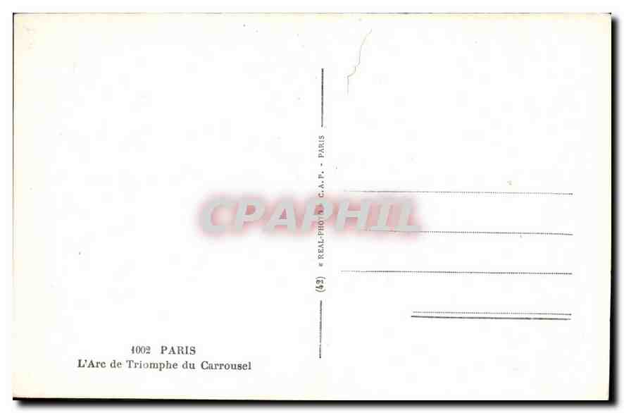 CPA Paris l'Arc de Triomphe du Carrousel  — Rückseite