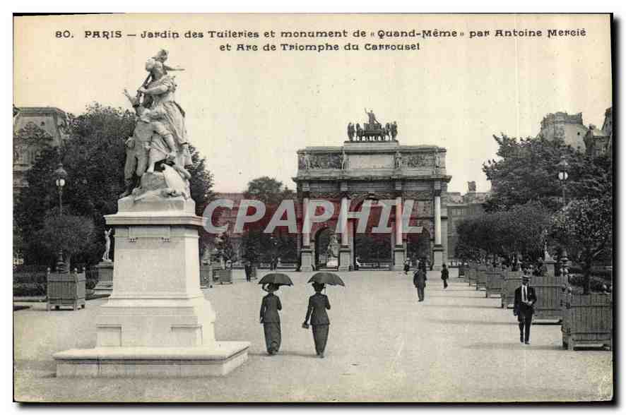 CPA Paris Jardin des Tuileries et monument de Quand Meme Par Antoine Mercie 