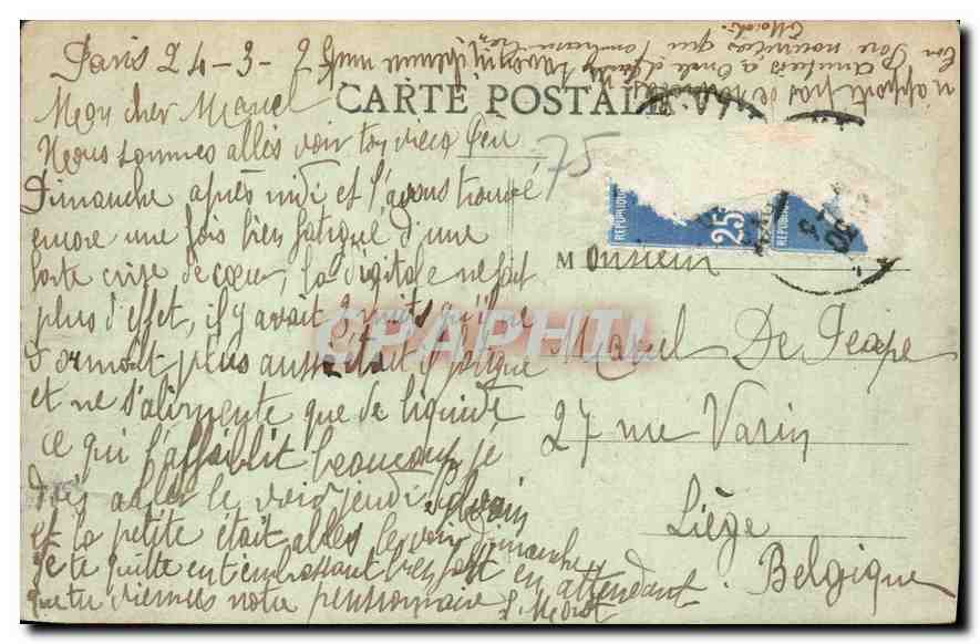 CPA Paris l'Arc de Triomphe du Carrousel et le Louvre  — Rückseite
