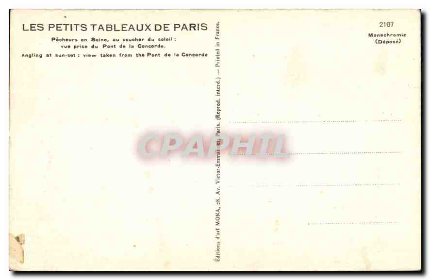 REPRO Paris Ignore Fradin Rez de Chaussee Soupe et droit de passer la nuit  — Rückseite