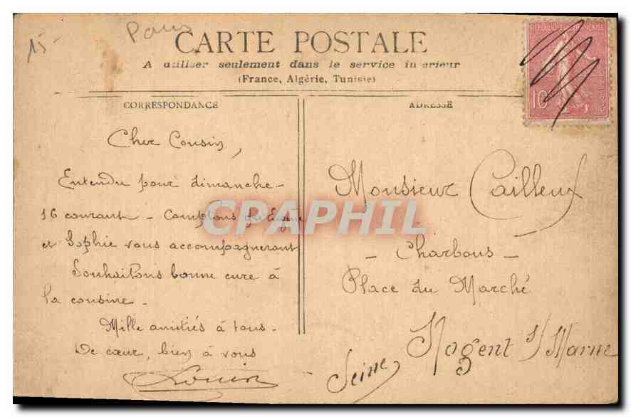 CPA Paris le Palais de Justice et la Ste Chapelle  — Verso