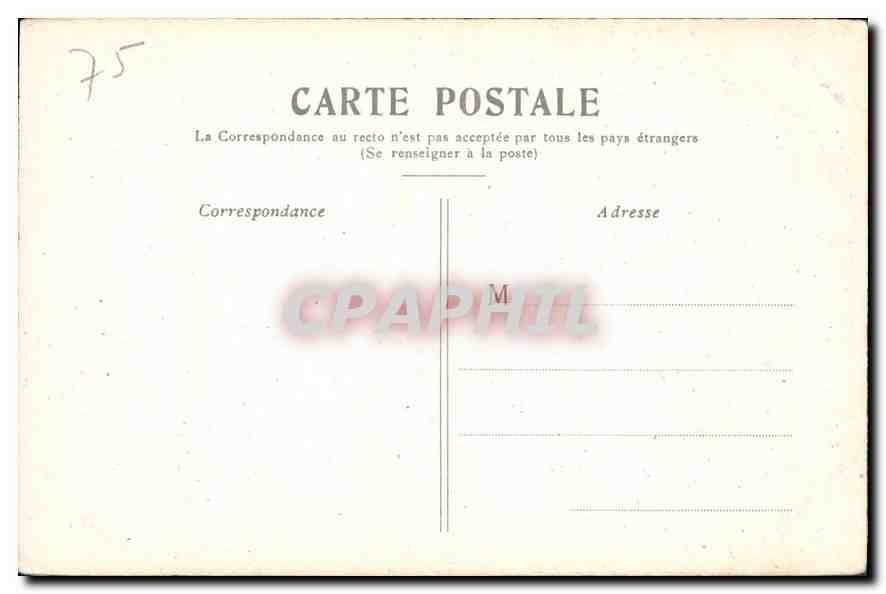 CPA Paris la Place de la Republique  — Rückseite