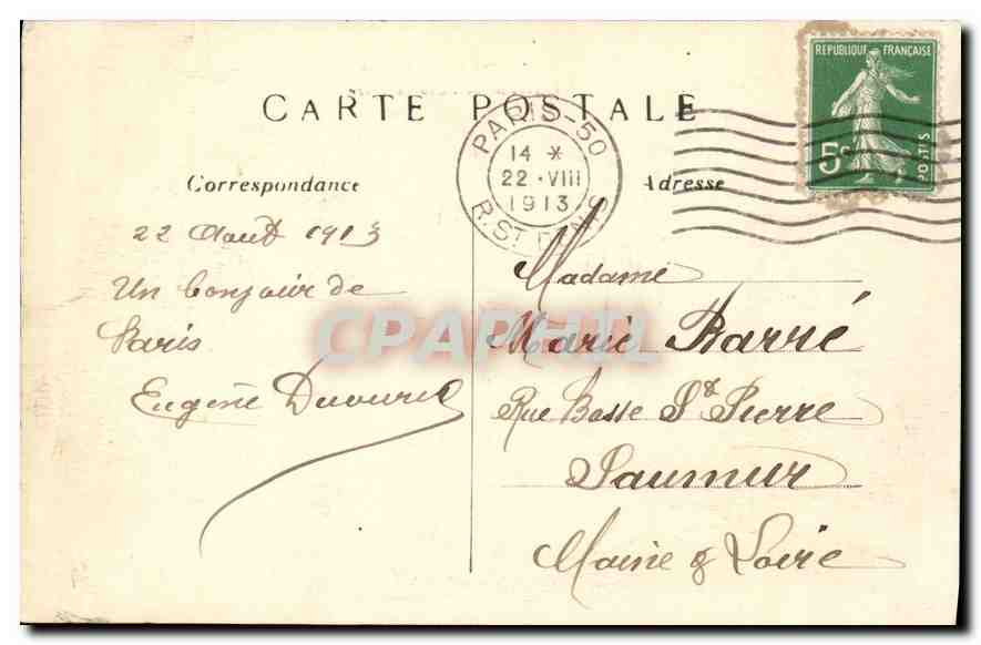 CPA Paris 6e arrt l'Avenue de l'Observatoire  — Rückseite