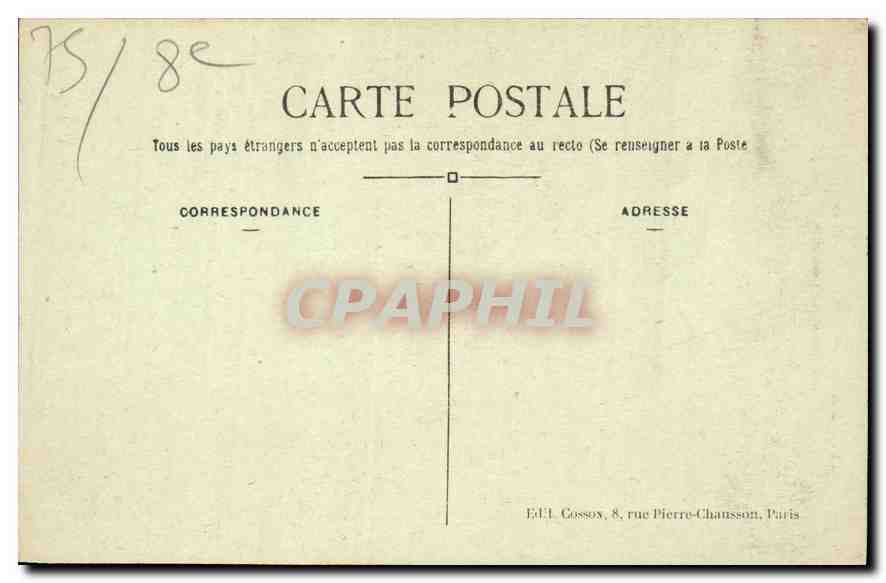 CPA Paris 8e arrt Statue de Strasbourg Place de la Concorde  — Verso