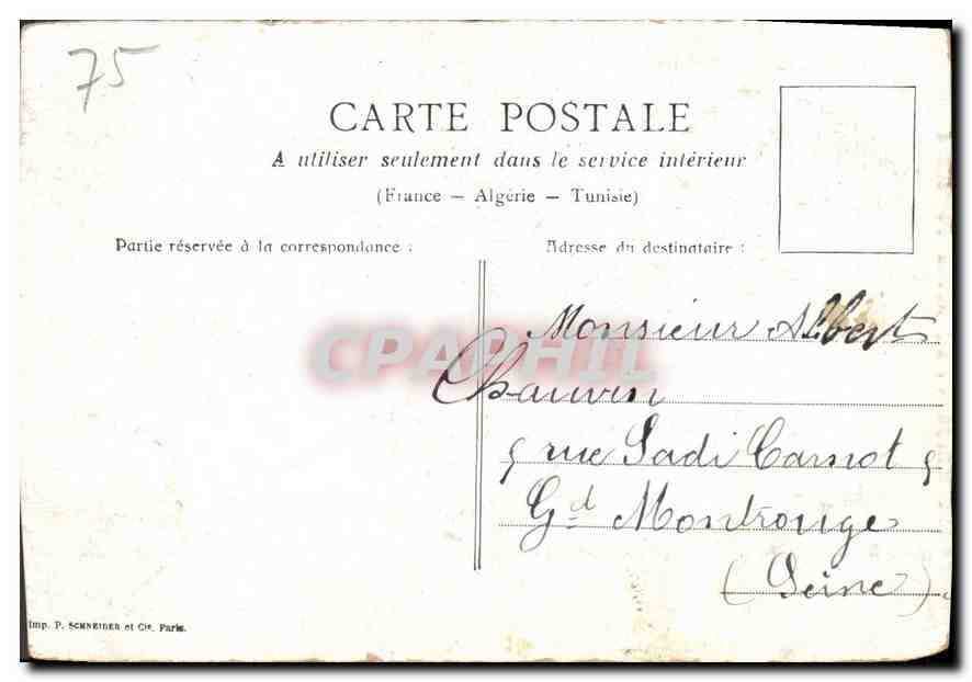 CPA Paris la Place de la republique  — Rückseite