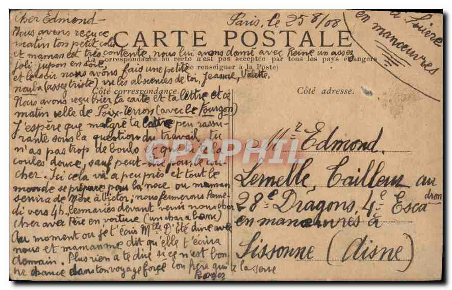 Paris — Die Basilika von Montmartre — unbekannter Verlag, Seriennummer nicht sichtbar — Rückseite