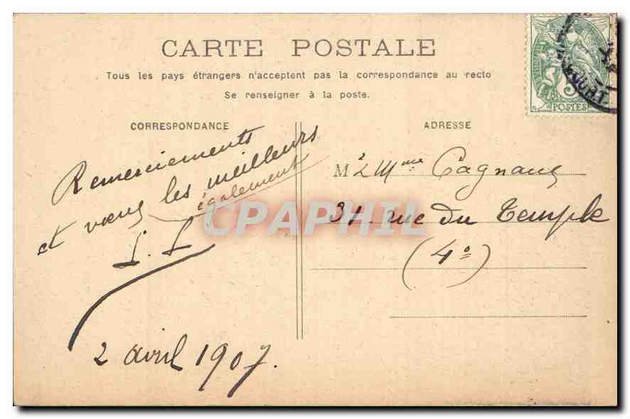 CPA Paris Place de la Bastille  — Rückseite