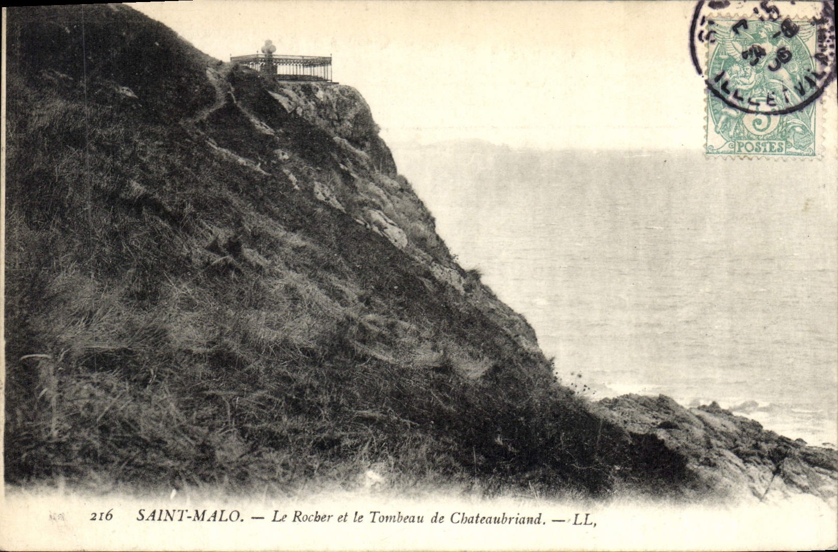 Saint-Malo — Le Rocher et le Tombeau de Chateaubriand — LL, n°216