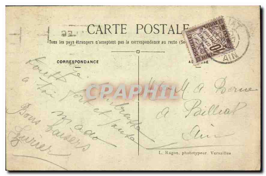 CPA Parc de Versailles les Parterres et le Tapis Vert  — Verso