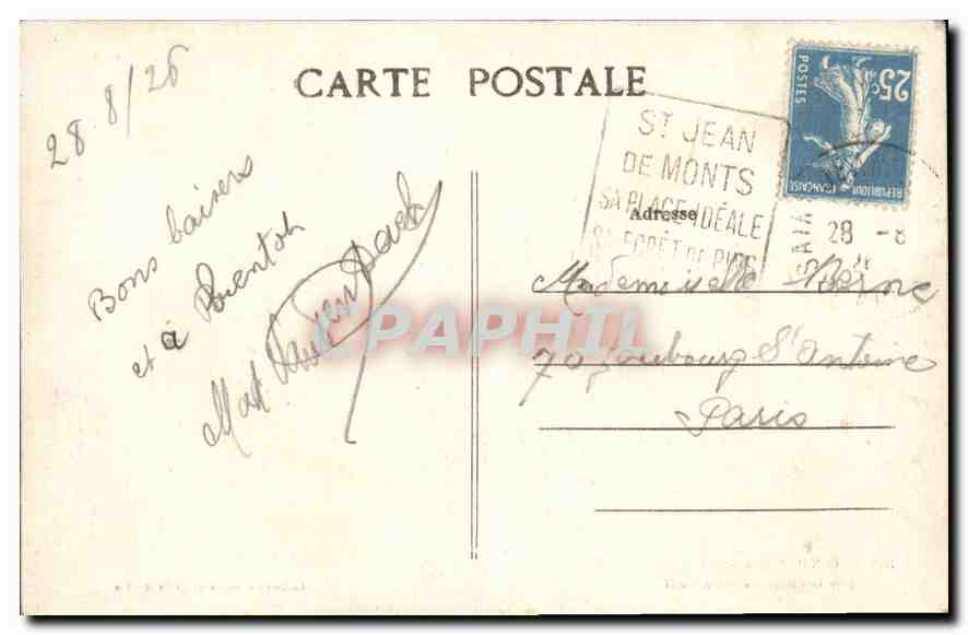 Les Rochers de Bois-Vinet — Croix-de-Vie — Collection Boutain — Rückseite