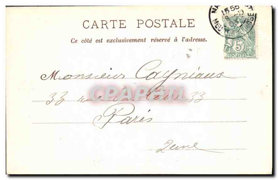 CPA Nancy Hemicycle de la Carriere Basilique Saint Epvre Palais du Gouvernement  — Verso