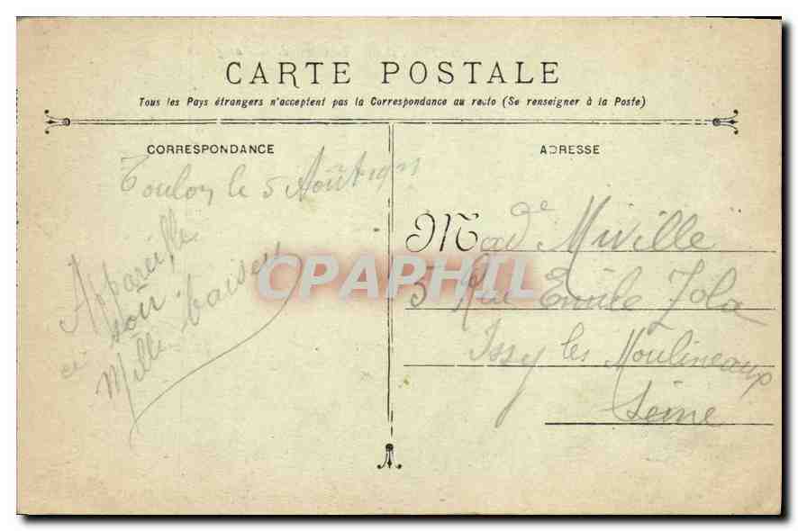 CPA Toulon Le Genie de la Navigation  — Rückseite