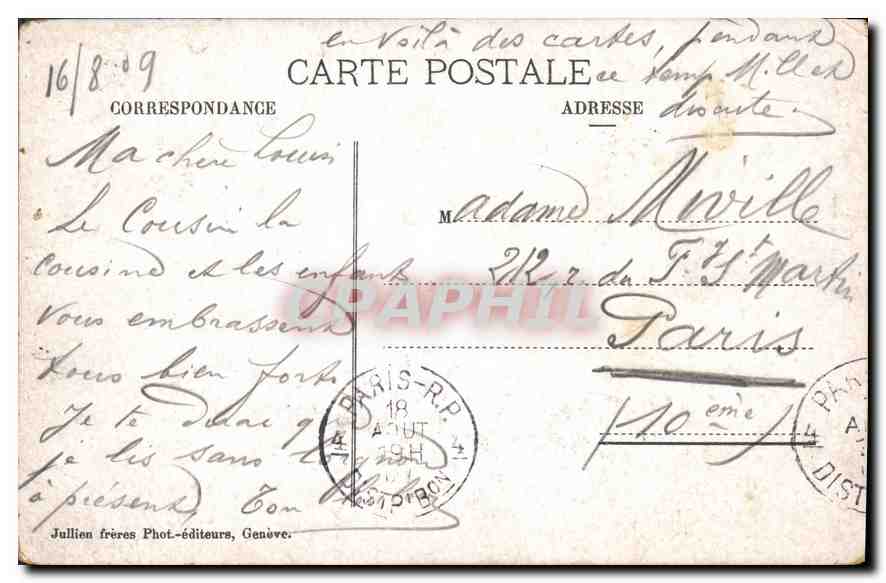 Chamonix — Cabane des Grands Mulets — J.J. 5049 — Rückseite