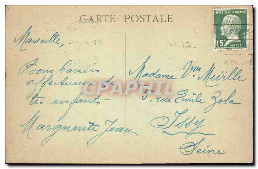 CPA Marseille Vue generale sur N D de la Garde  — Rückseite