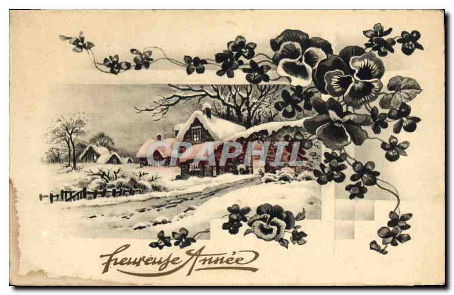 CPA Heureuse Annee Fleurs