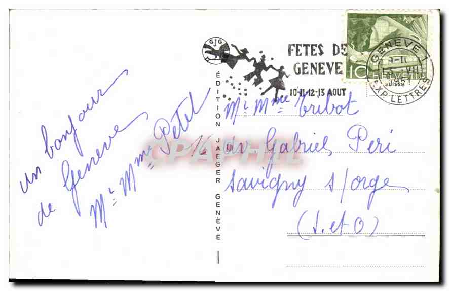 CPA Geneve Pont du Mont Blanc  — Rückseite