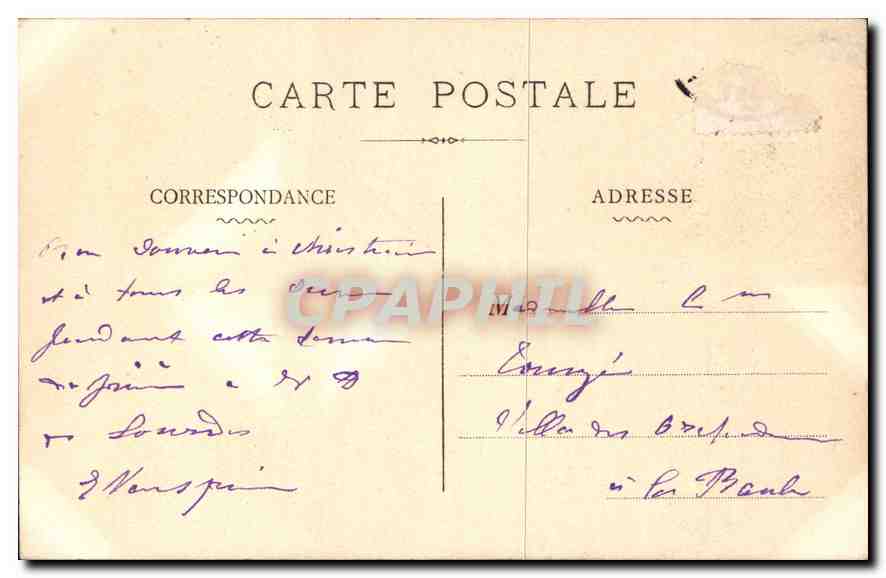 CPA Notre Dame de Lourdes  — Verso
