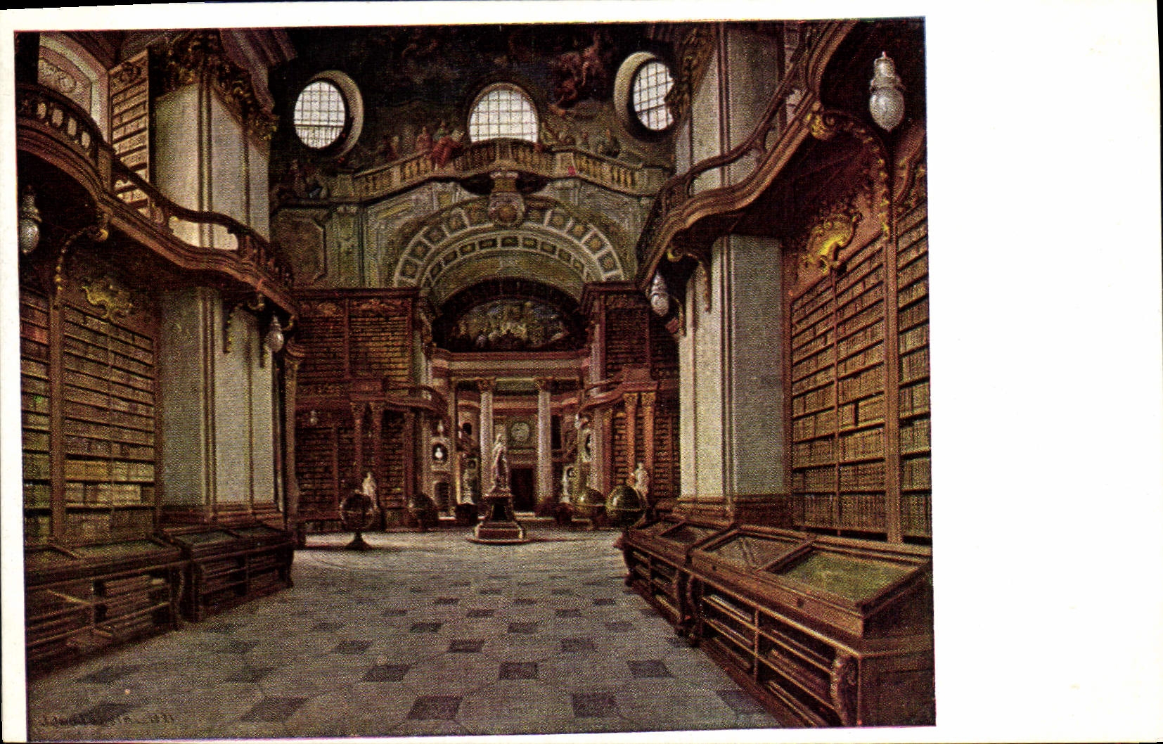 CPA Ancienne chateau Imperial Vienne Bibliotheque