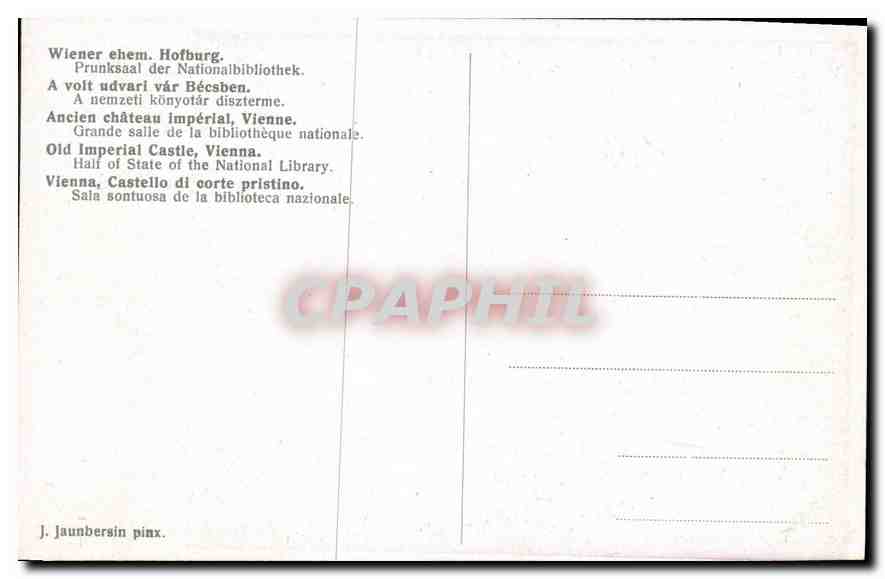 CPA Ancienne chateau Imperial Vienne Bibliotheque — Rückseite