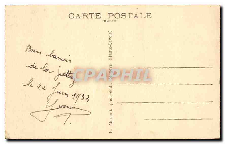 CPA Savoie La Giettaz Villa d'Arc  — Rückseite