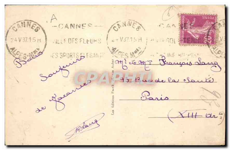 CPA Cannes Vue generale et les Iles de Lerins  — Verso