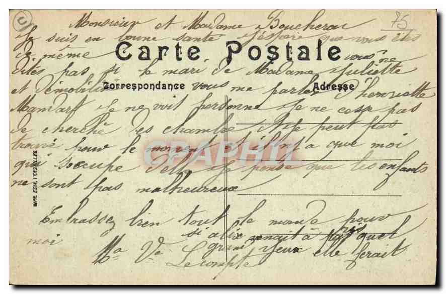 CPA Paris L'Hotel de Ville  — Rückseite