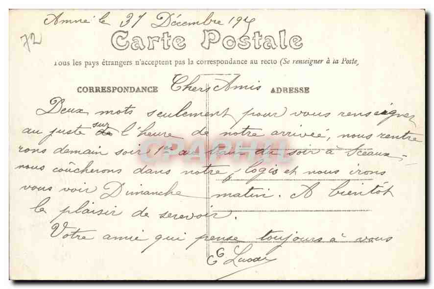 CPA Le Mans Cathedrale Tunnel et Pont en X  — Rückseite