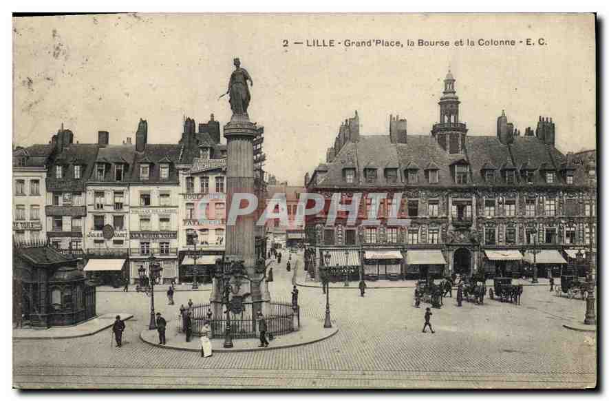 CPA Lille Grand Place la Bourse et la Colonne 