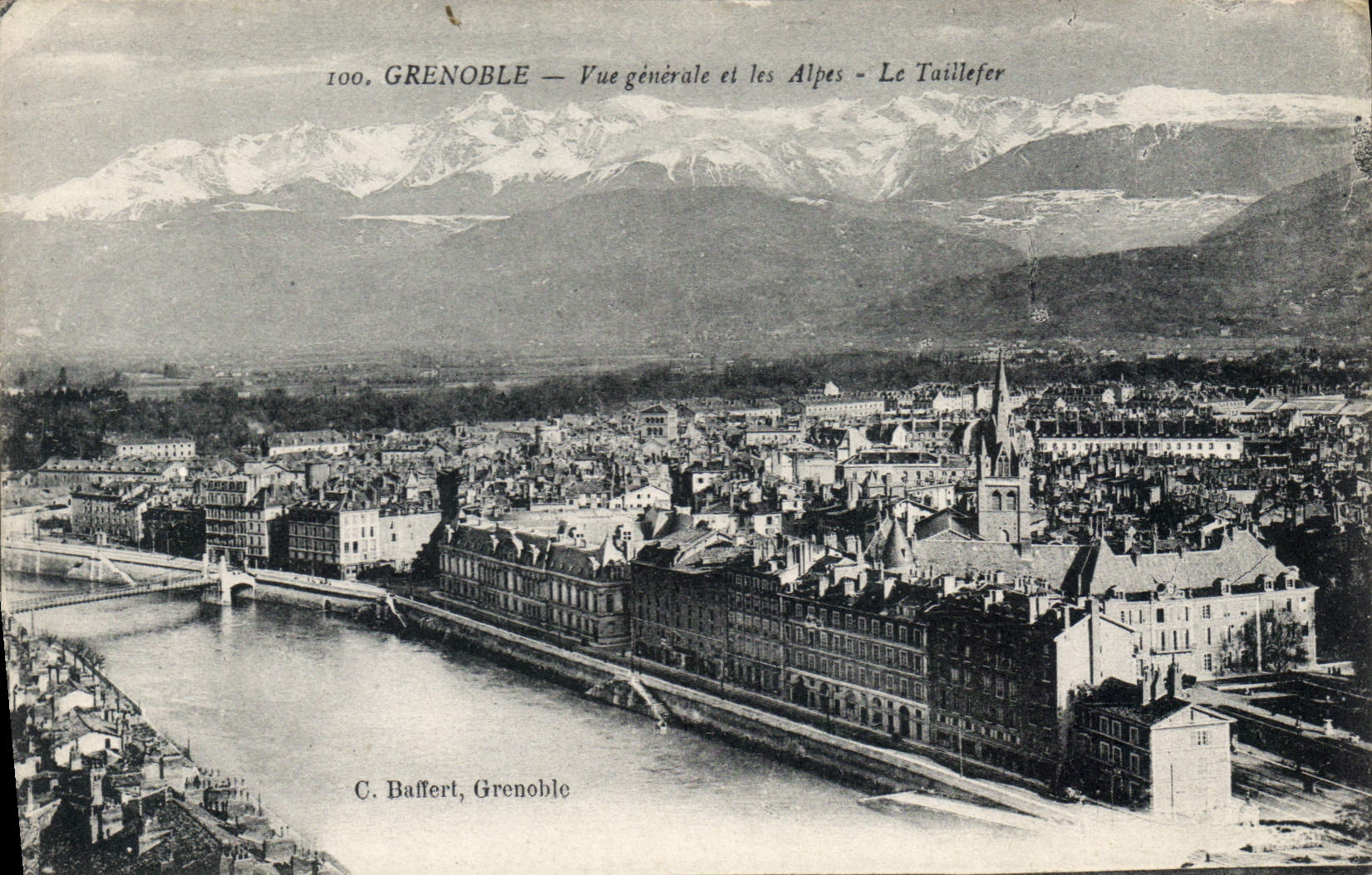 Grenoble — Vue générale et les Alpes - Le Taillefer — C. Baffert, Grenoble