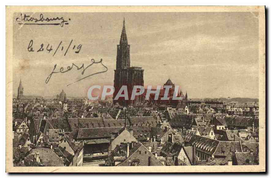 CPA Strassburg Panorama Vorn Spital Aus 