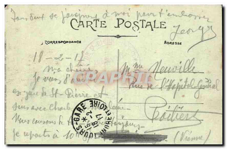 CPA Tours I et L vue generale vers la Cathedrale  — Rückseite
