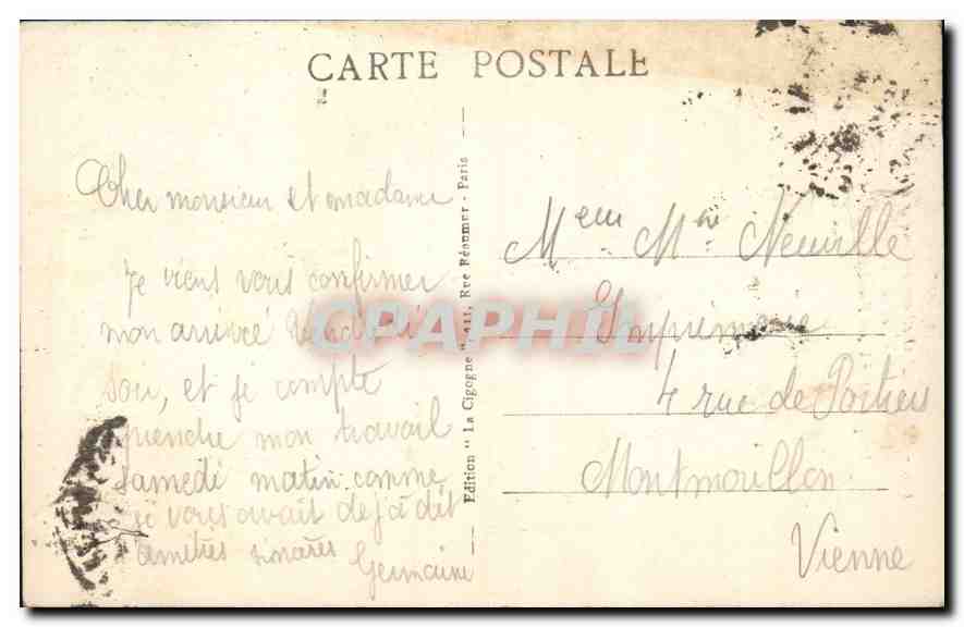 CPA Paris l'Obelisuq de Louqsor et les Fontaines Place de la Concorde  — Rückseite