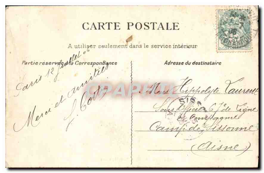 CPA Paris le Parc Monceau le Pont  — Rückseite