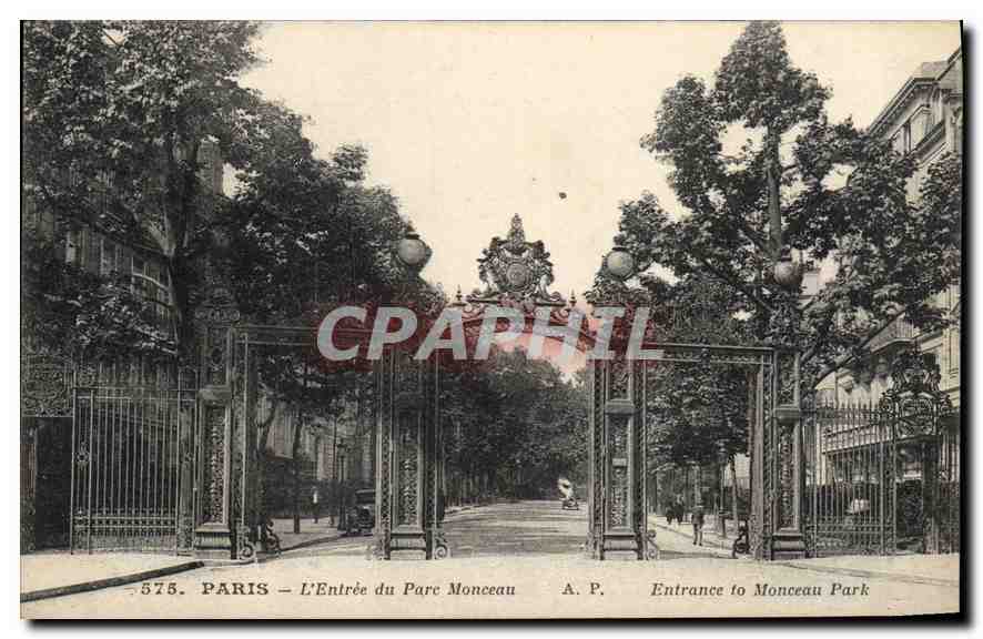 CPA Paris l'Entree du Parc Monceau 