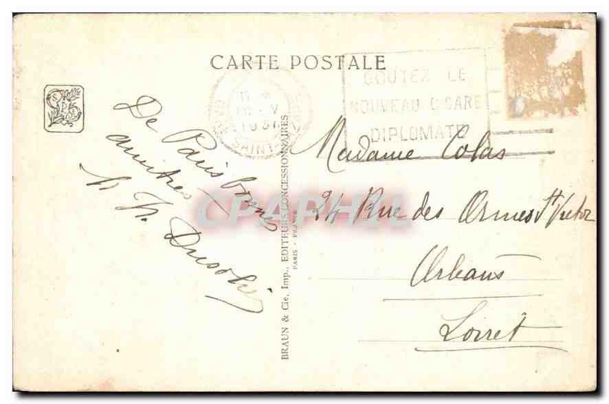 CPA Exposition Coloniale Internationale Paris 1931 Palais de l'AOF les Portiques des Commercants Ind — Rückseite