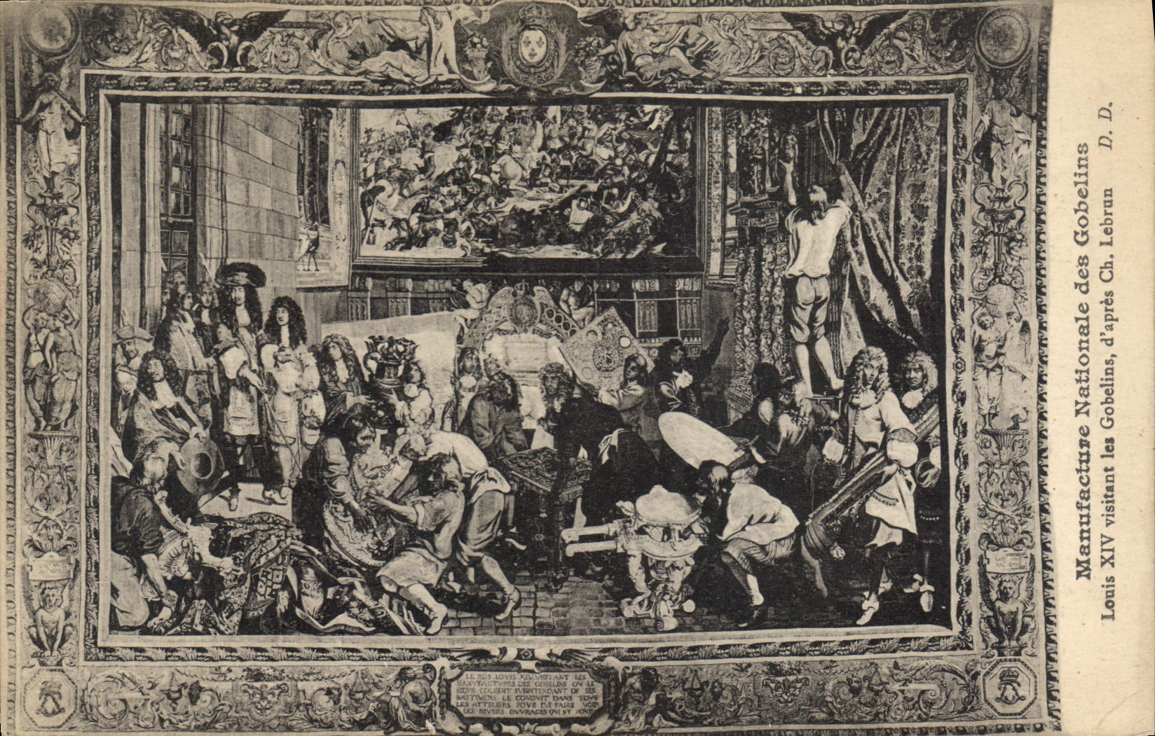 Louis XIV visitant les Gobelins — Manufacture Nationale des Gobelins, d'après Ch. Lebrun