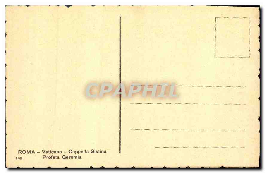 CPA Roma Vaticano Chapella Sistina Profeta Geremia  — Verso