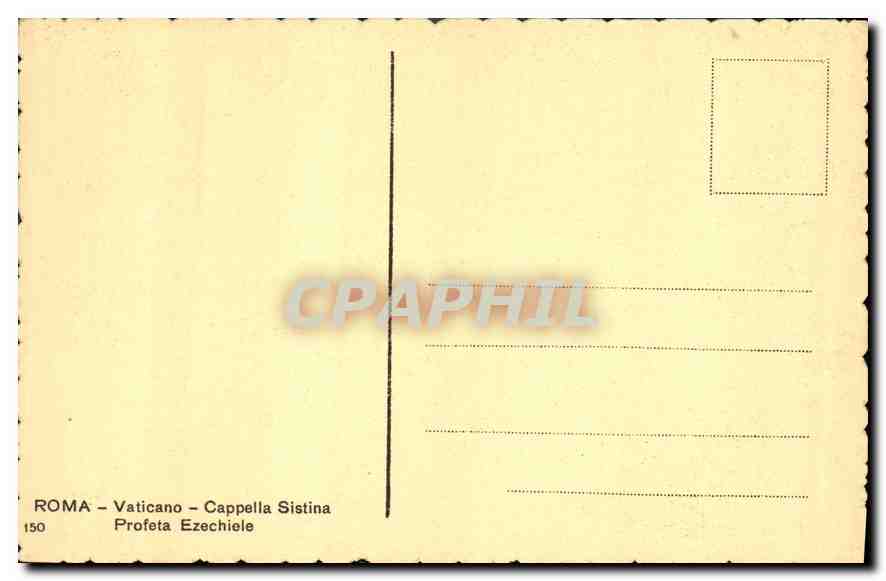 CPA Roma Vaticano Chapella Sistina Profeta Ezechiele  — Verso