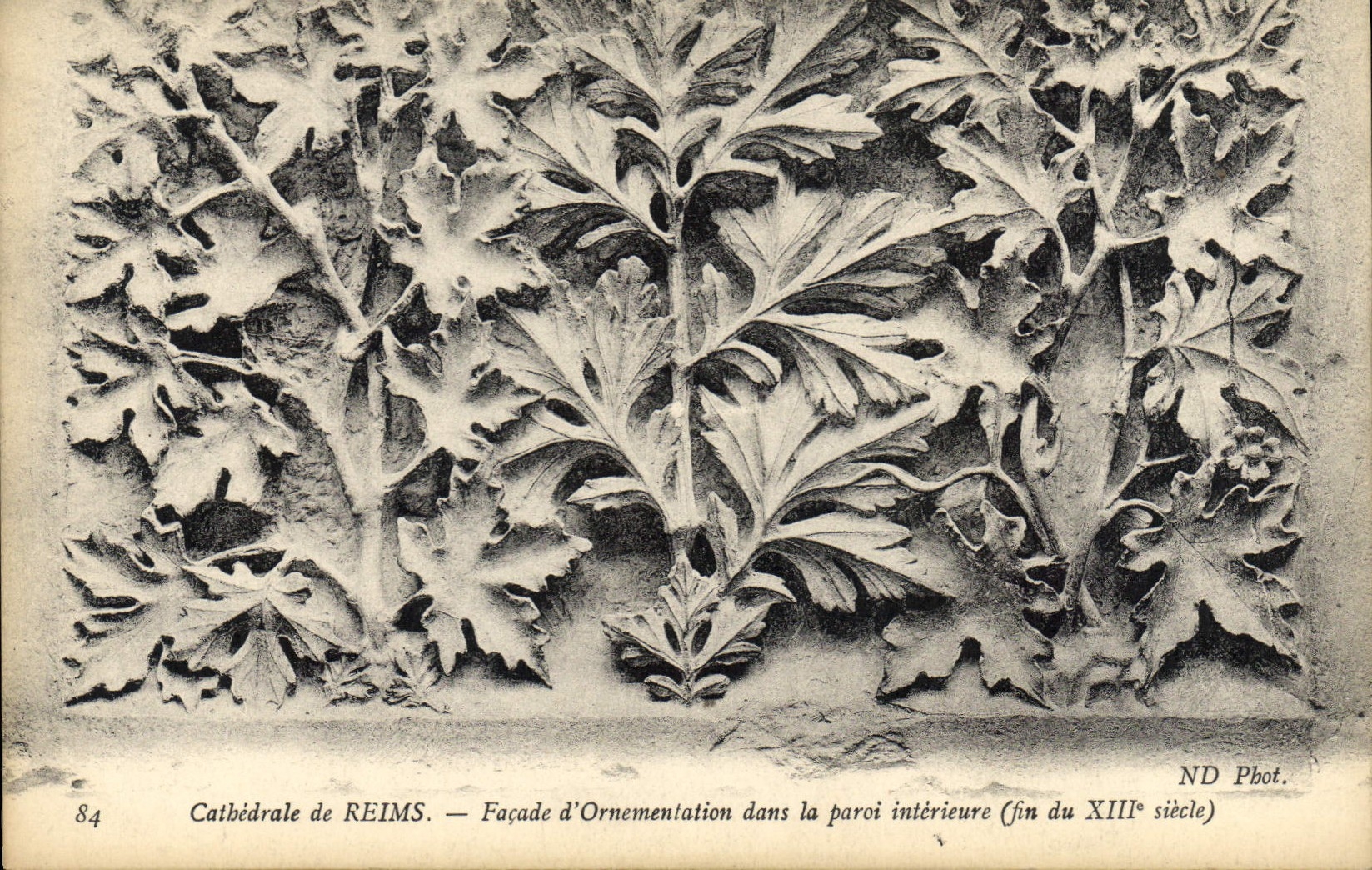 Cathédrale de REIMS — Façade d'Ornementation dans la paroi intérieure (fin du XIIIe siècle) — ND Phot.