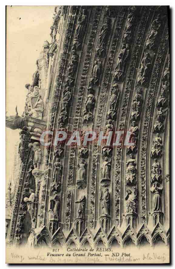 CPA Cathedrale de Reims Voussure du Grand Portail 