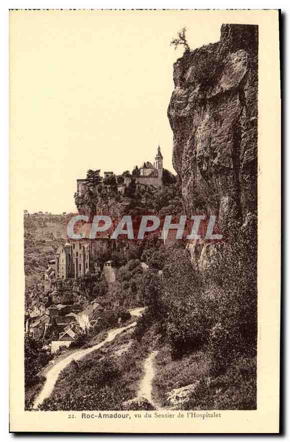 CPA Roc Amadour vu du Sentier de l'Hospitalet 