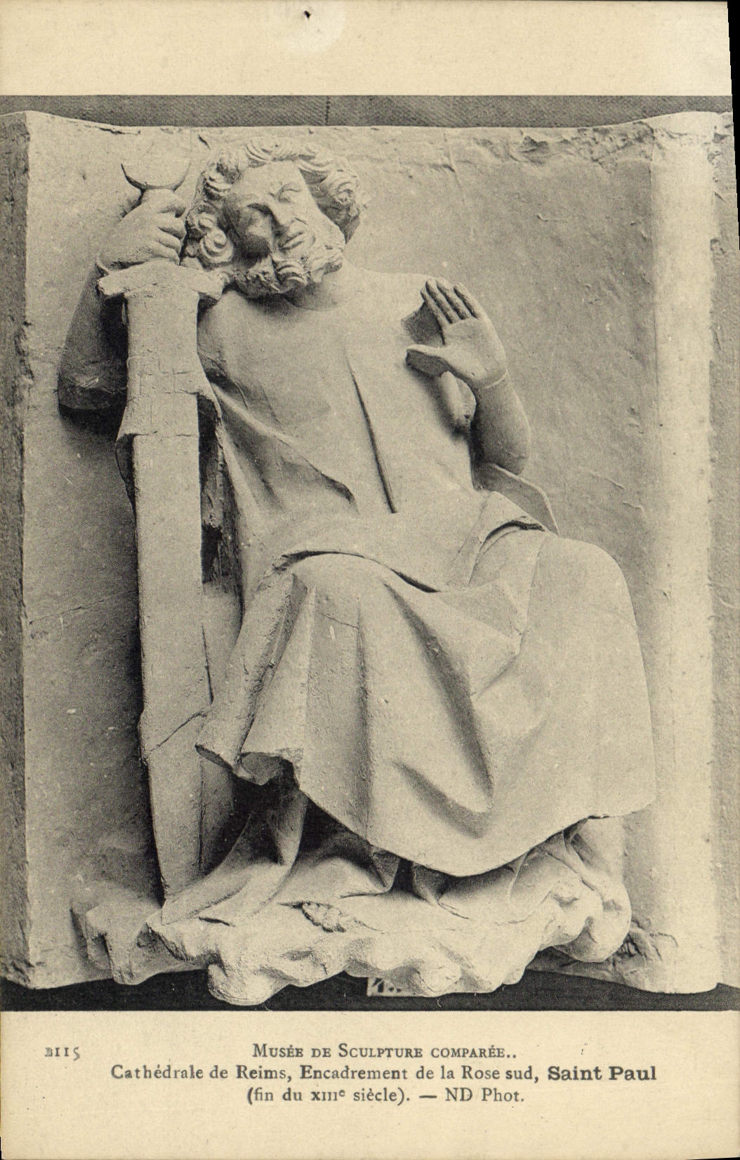 CPA Musee de Sculpture comparee Cathedrale de Reims Encadrement de la Rose sud Saint Paul 