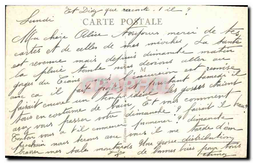 CPA Monte Carlo Le Casino et le Tir aux Pigeons  — Verso